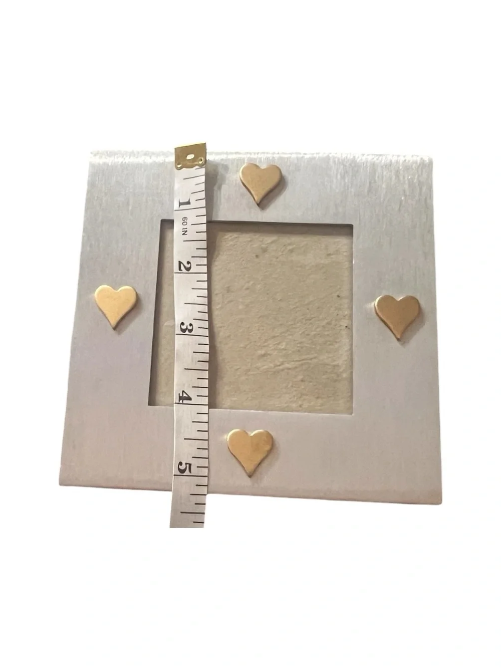 Silver and Gold Heart Accent Picture Frame 3x3 Tabletop Frame Home Décor